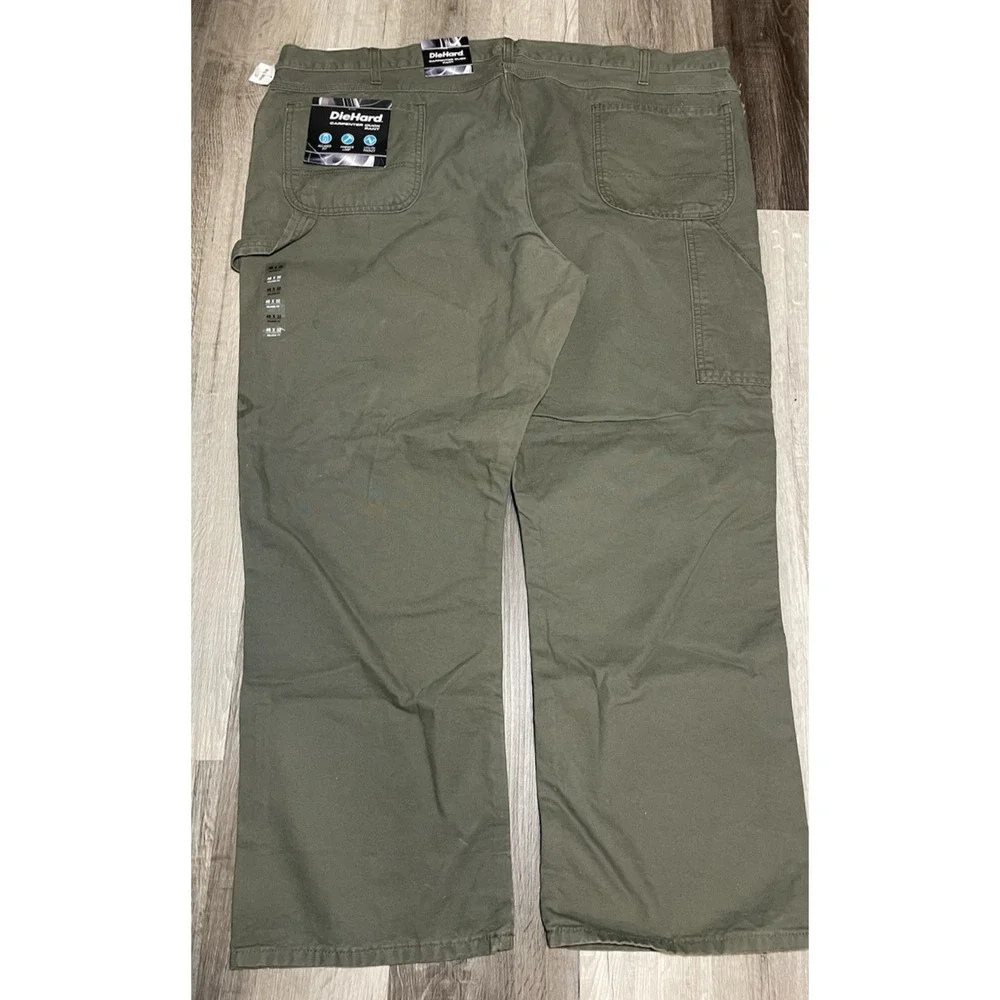 DieHard Carpenter Pants Men's Size 46x32 Green Duck Canvas Workwear Outdoor New